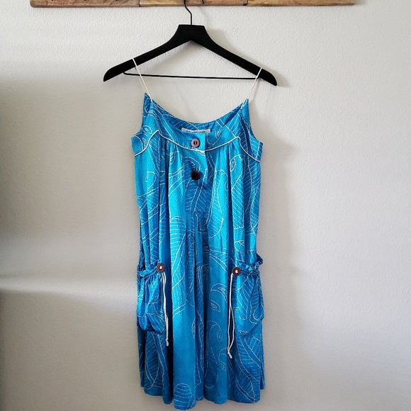 Diane Von Furstenberg Dresses & Skirts - DVF Blue Silk Tropical Mini Dress